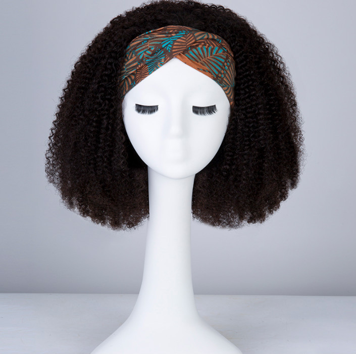 2020 Cross-Border New Headscarf Wig European and American Wig Female Long Curly Hair Headband Wig Synthetic Wigs