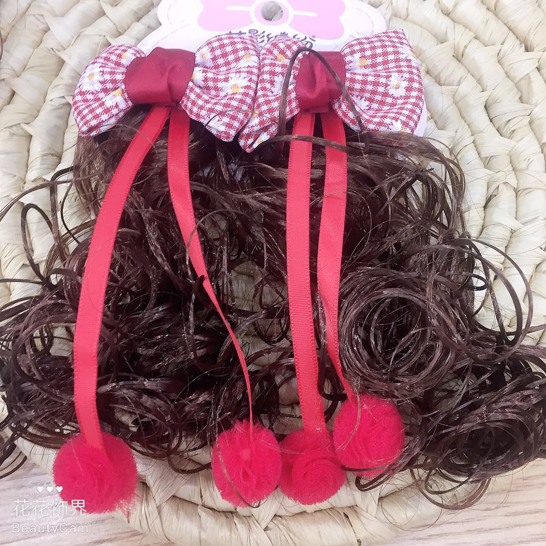 Barrettes Wig Headdress Princess Little Girl Hair Ball Ribbon Curly Hair Shape Girl Baby Hair Accessories