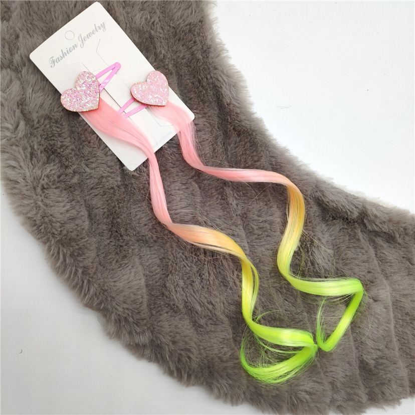 Korean Style Children's Dyed Gradient Color Wig Hair Accessories XINGX Butterfly Love Pink and Yellow Curly Hair a Pair of Hairclips Baby Headdress Korean Style Children's Dyed Gradient Color Wig Hair Accessories XINGX Butterfly Love Pink and Yellow Curly Hair a Pair of Hairclips Baby Headdress