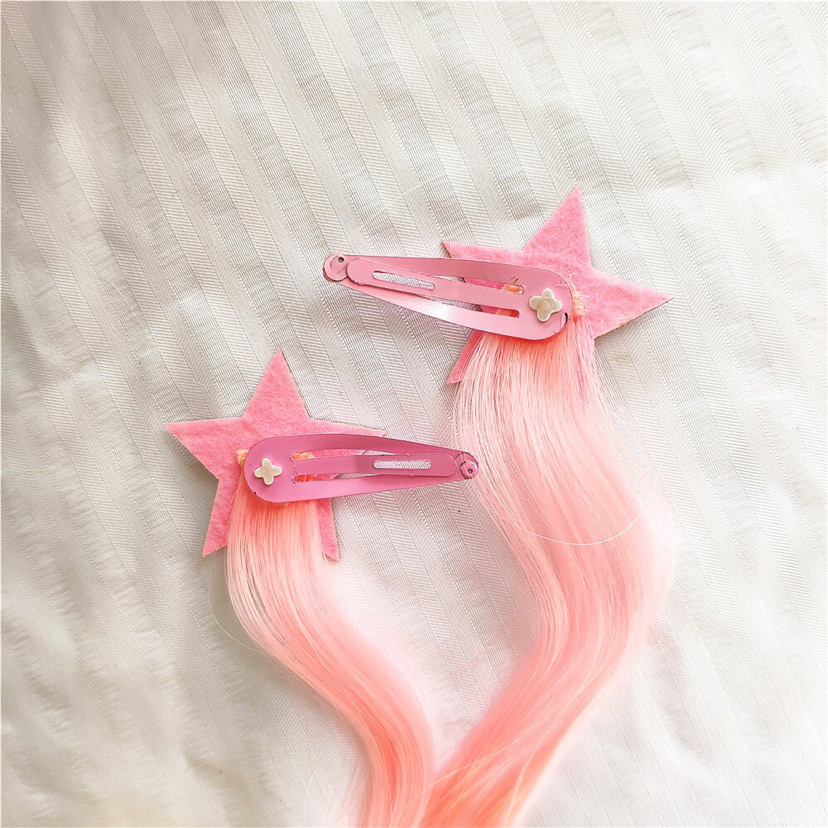 Korean Style Children's Dyed Gradient Color Wig Hair Accessories XINGX Butterfly Love Pink and Yellow Curly Hair a Pair of Hairclips Baby Headdress Korean Style Children's Dyed Gradient Color Wig Hair Accessories XINGX Butterfly Love Pink and Yellow Curly Hair a Pair of Hairclips Baby Headdress