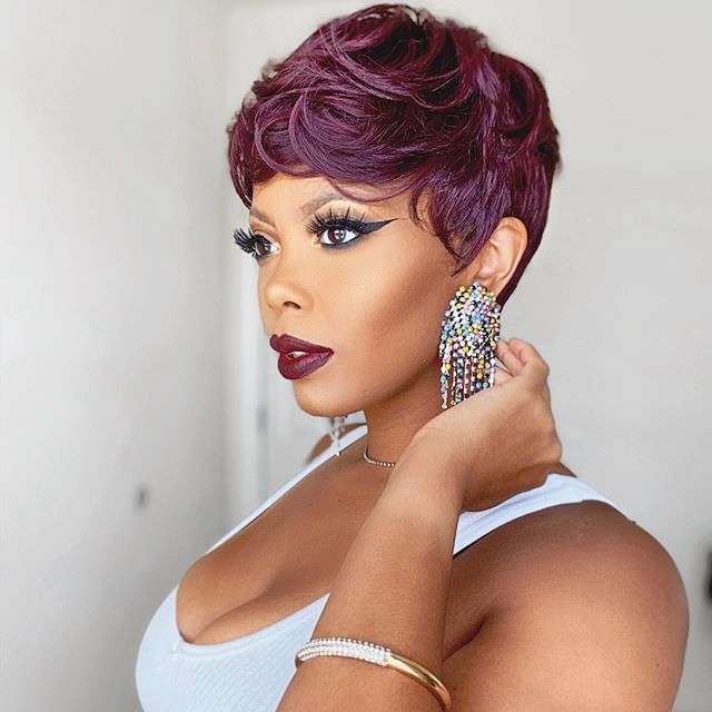 AliExpress European and American Short Hair Women&#039;s Fashion Dark Brown Dyed Micro Volume Short Hair Set High-Temperature Fiber Chemical Fiber Wig