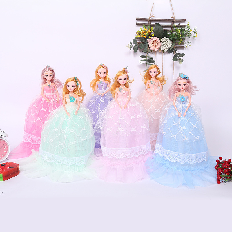 Blonde Princess Doll 50cm Doll Exquisite Gift Wedding Dress Gift for Little Girl Wholesale