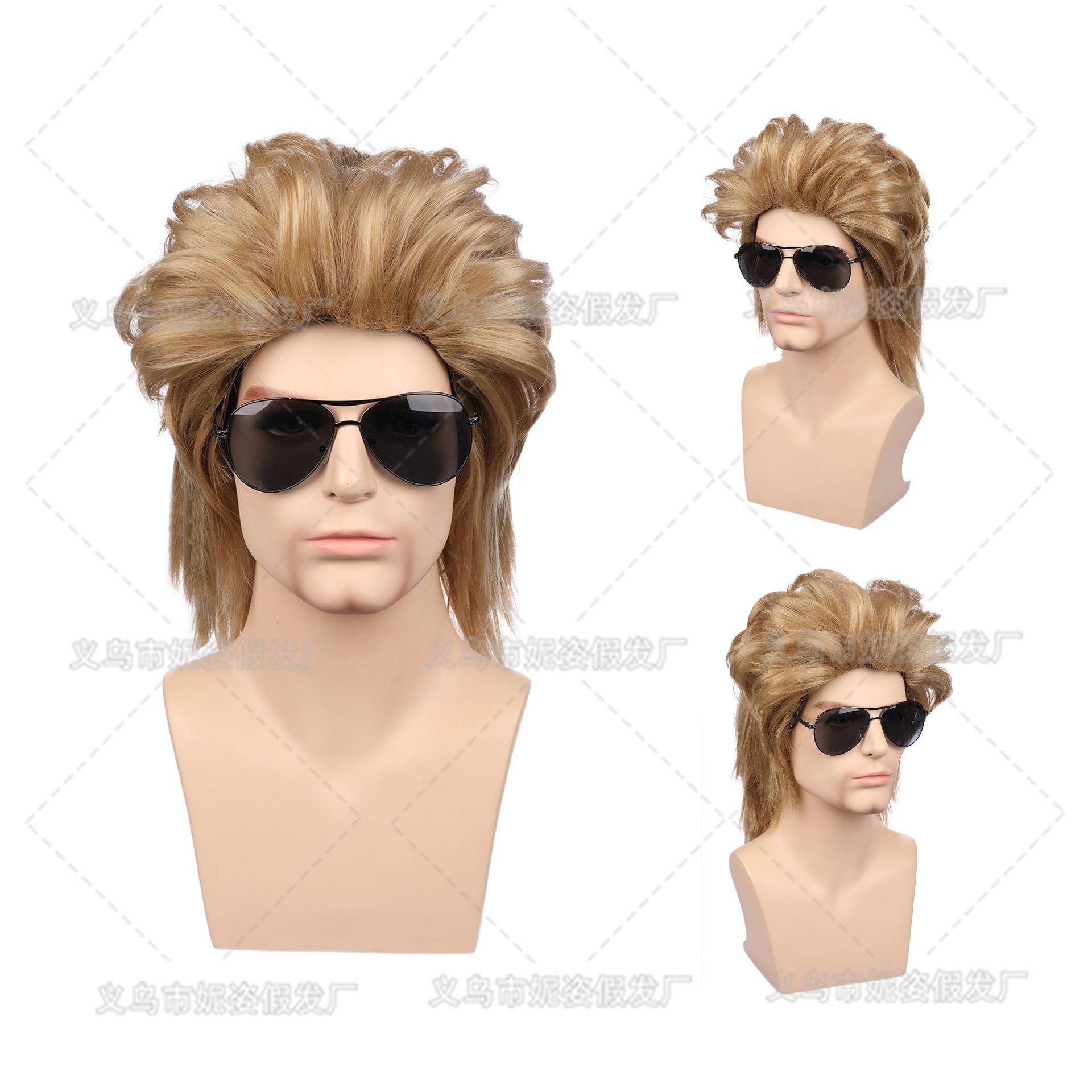 New Product BestSelling Wig Men's Short Curly Hair Dyed Rose Net Wig Sheath Currently Available Whole New Product BestSelling Wig Men's Short Curly Hair Dyed Rose Net Wig Sheath Currently Available Whole