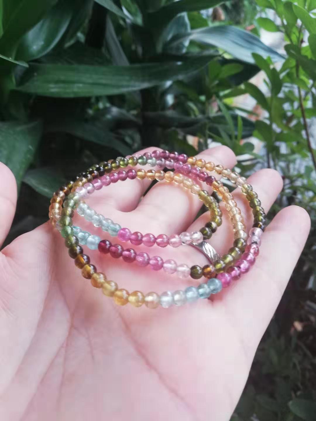 Agate Moonlight Strawberry Blonde Green Phantom Quartz over Seven Red Crystal Aurora Garnet Bracelet for Women