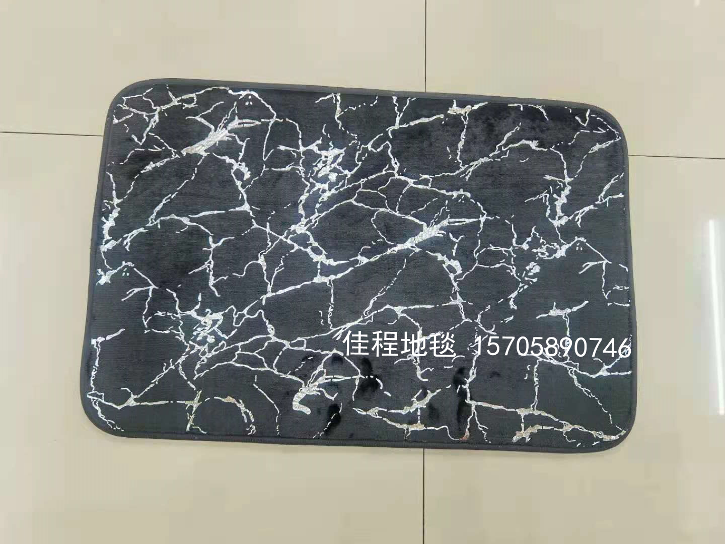 New Flannel Gilding Floor Mat Blonde Velvet Floor Mat Door Mat Non-Slip Mat Golden Crack Floor Mat Large