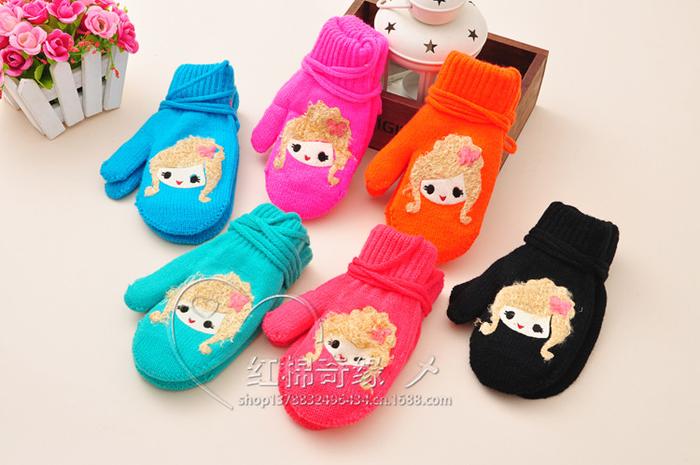 2013 Korean blonde girl cute double gloves 2013 Korean blonde girl cute double gloves
