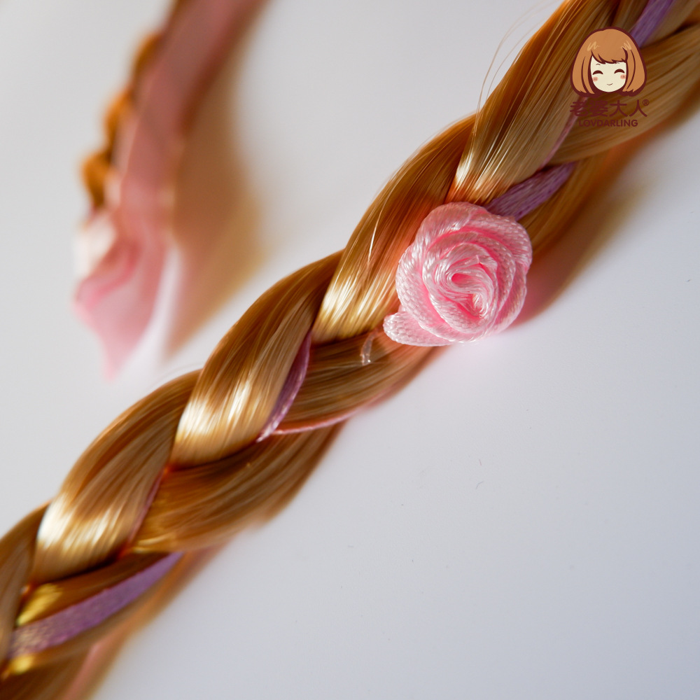 Fairy Tale Princess Crown Embedded Rhinestone Wig Braid Children's Headband Independent Packaging Blonde Braid Headband Hair Accessories Fairy Tale Princess Crown Embedded Rhinestone Wig Braid Children's Headband Independent Packaging Blonde Braid Headband Hair Accessories