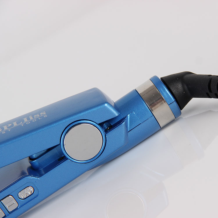 Hot Plywood Hair Straighter Blue Narrow Version Nano Titanium Hair Straightener Five-Speed Temperature Control Foreign Trade Hair Straighter