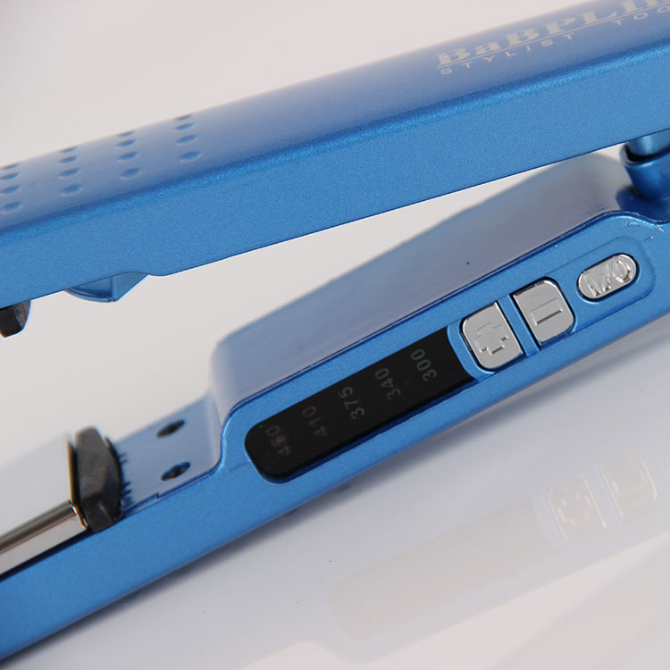 Hot Plywood Hair Straighter Blue Narrow Version Nano Titanium Hair Straightener Five-Speed Temperature Control Foreign Trade Hair Straighter