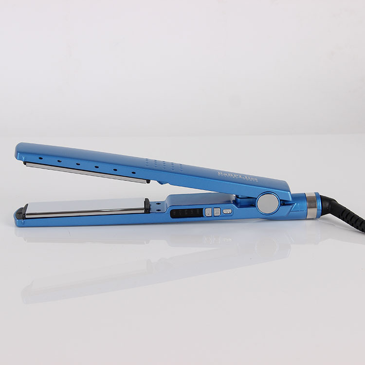 Hot Plywood Hair Straighter Blue Narrow Version Nano Titanium Hair Straightener Five-Speed Temperature Control Foreign Trade Hair Straighter