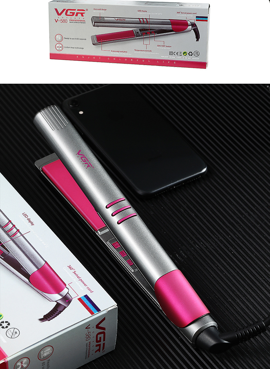 VGR580 constant temperature curling hair straightener cross-border foreign trade wholesale VGR580 constant temperature curling hair straightener cross-border foreign trade wholesale