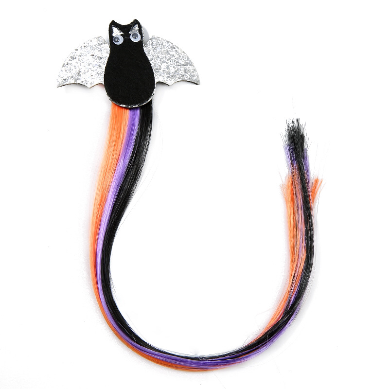 Halloween Wig Dress up Hairpin Headdress Bat Pumpkin Hairpin Ball Party Black Woven Hair Accessories Props
