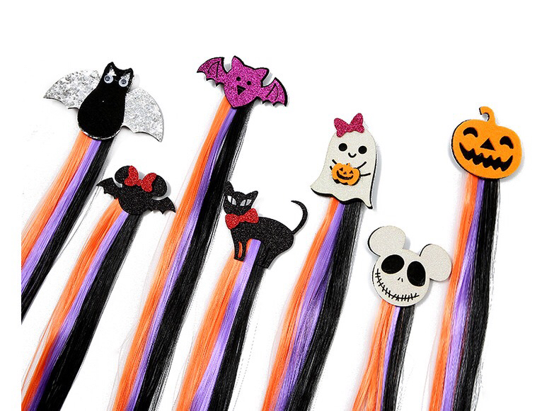 Halloween Wig Dress up Hairpin Headdress Bat Pumpkin Hairpin Ball Party Black Woven Hair Accessories Props Halloween Wig Dress up Hairpin Headdress Bat Pumpkin Hairpin Ball Party Black Woven Hair Accessories Props