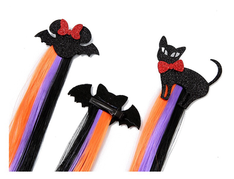 Halloween Wig Dress up Hairpin Headdress Bat Pumpkin Hairpin Ball Party Black Woven Hair Accessories Props Halloween Wig Dress up Hairpin Headdress Bat Pumpkin Hairpin Ball Party Black Woven Hair Accessories Props