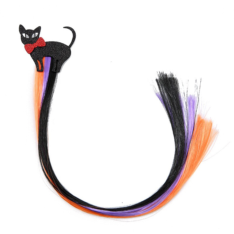Halloween Wig Dress up Hairpin Headdress Bat Pumpkin Hairpin Ball Party Black Woven Hair Accessories Props Halloween Wig Dress up Hairpin Headdress Bat Pumpkin Hairpin Ball Party Black Woven Hair Accessories Props