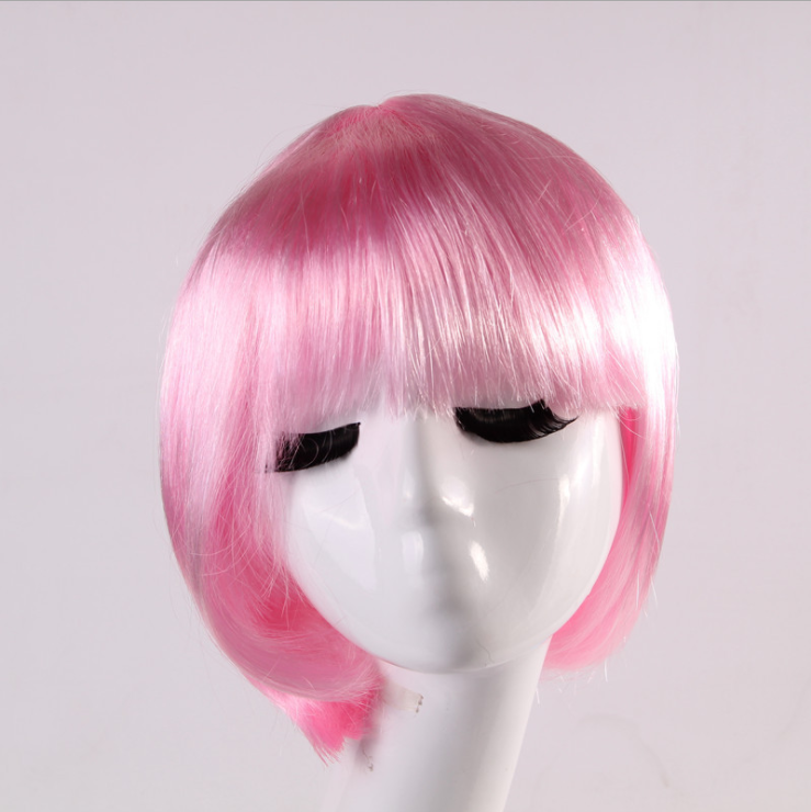 Masquerade Halloween Students Wear Cos Wig Straight Bangs Bobhaircut Short Straight Hair Wig for Women Masquerade Halloween Students Wear Cos Wig Straight Bangs Bobhaircut Short Straight Hair Wig for Women