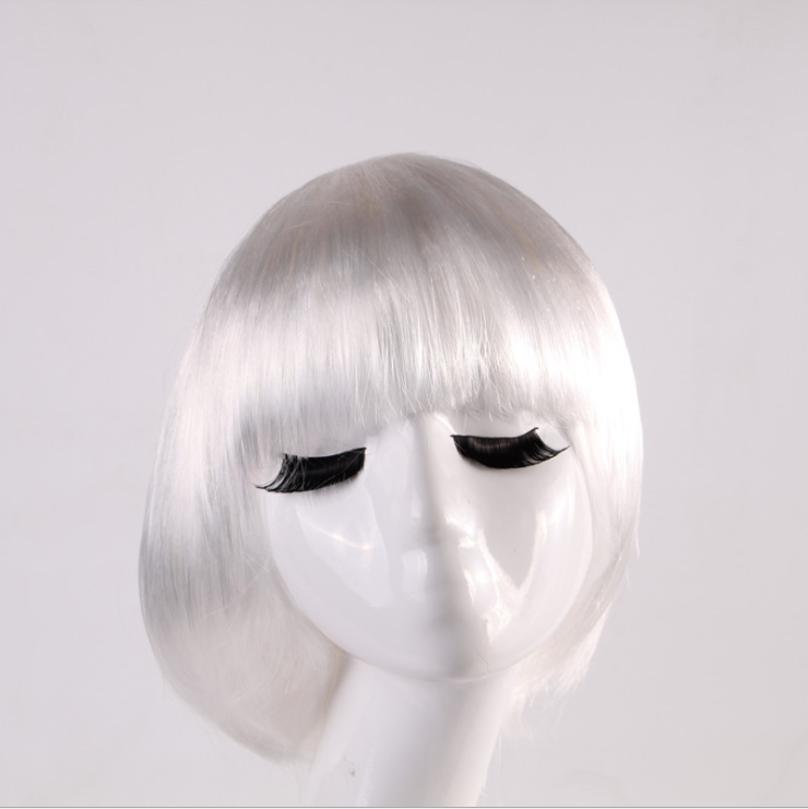 Masquerade Halloween Students Wear Cos Wig Straight Bangs Bobhaircut Short Straight Hair Wig for Women Masquerade Halloween Students Wear Cos Wig Straight Bangs Bobhaircut Short Straight Hair Wig for Women