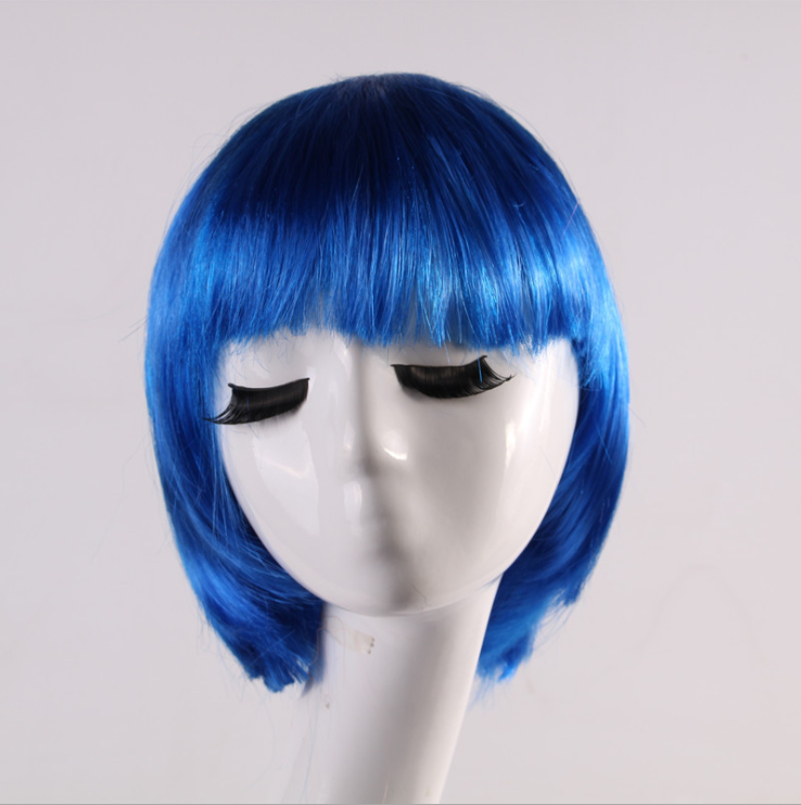 Masquerade Halloween Students Wear Cos Wig Straight Bangs Bobhaircut Short Straight Hair Wig for Women Masquerade Halloween Students Wear Cos Wig Straight Bangs Bobhaircut Short Straight Hair Wig for Women