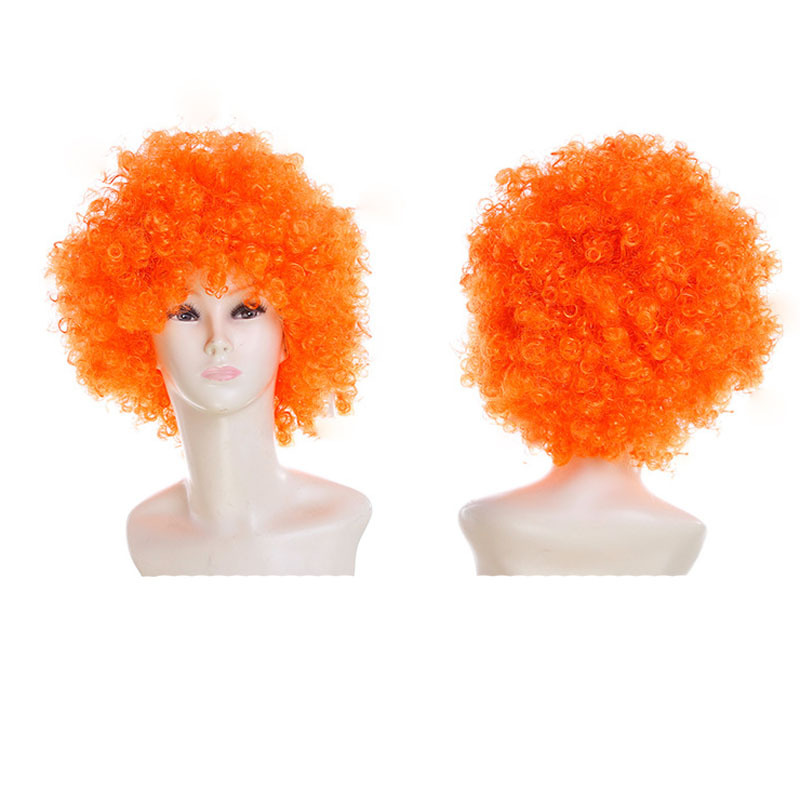 Halloween European and American Afro Wig Cosplay Fan Wig Clown Head Cover Children&#039;s Rainbow Party Wig