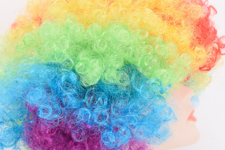 Halloween European and American Afro Wig Cosplay Fan Wig Clown Head Cover Children's Rainbow Party Wig Halloween European and American Afro Wig Cosplay Fan Wig Clown Head Cover Children's Rainbow Party Wig