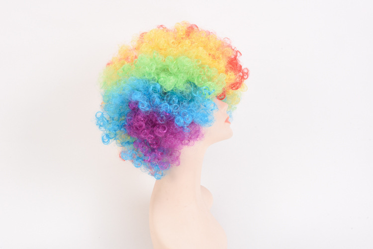 Halloween European and American Afro Wig Cosplay Fan Wig Clown Head Cover Children's Rainbow Party Wig Halloween European and American Afro Wig Cosplay Fan Wig Clown Head Cover Children's Rainbow Party Wig