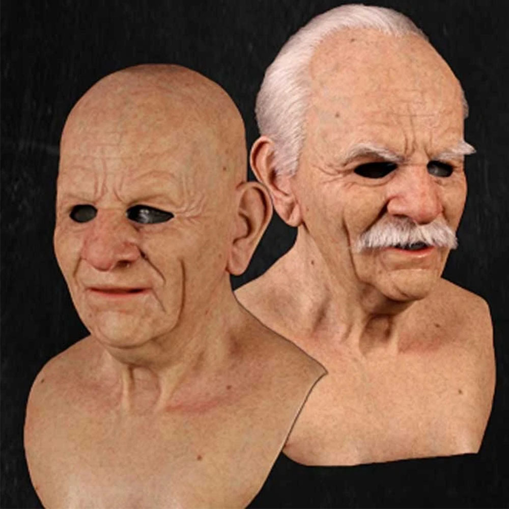 Independent Station Popular Old Man and Grandpa Face Wig Old Man Mask Horror Head Cover ICOs Halloween Peripheral Independent Station Popular Old Man and Grandpa Face Wig Old Man Mask Horror Head Cover ICOs Halloween Peripheral