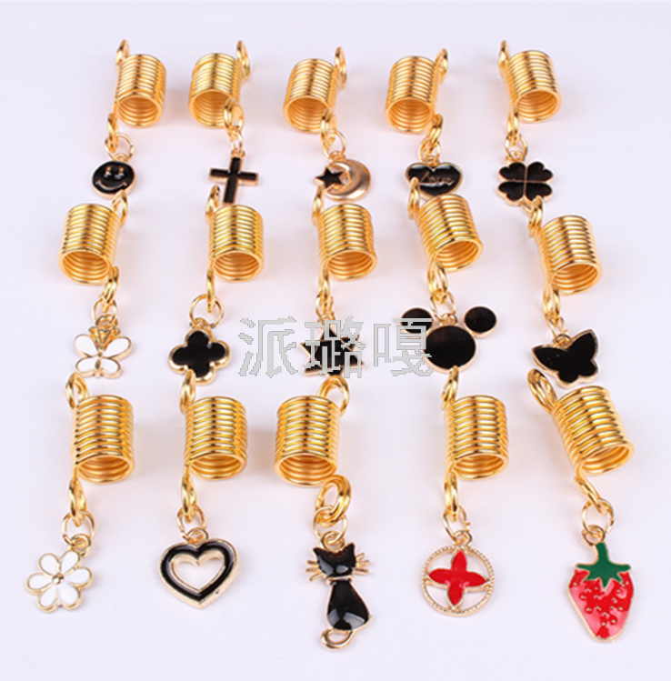 Hair Extension Ring Regal Dreadlock Wig Beaded Hair Band Hair Ring Wig Braid Hair Vintage Alloy Hair Band
