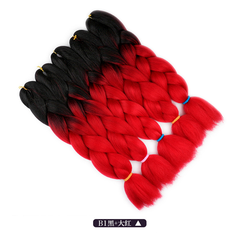 Dreadlocks Wig Gradient Color Chemical Fiber Big Braid African Wig Jumbo Braid Hair High-Temperature Fiber Hair Rope