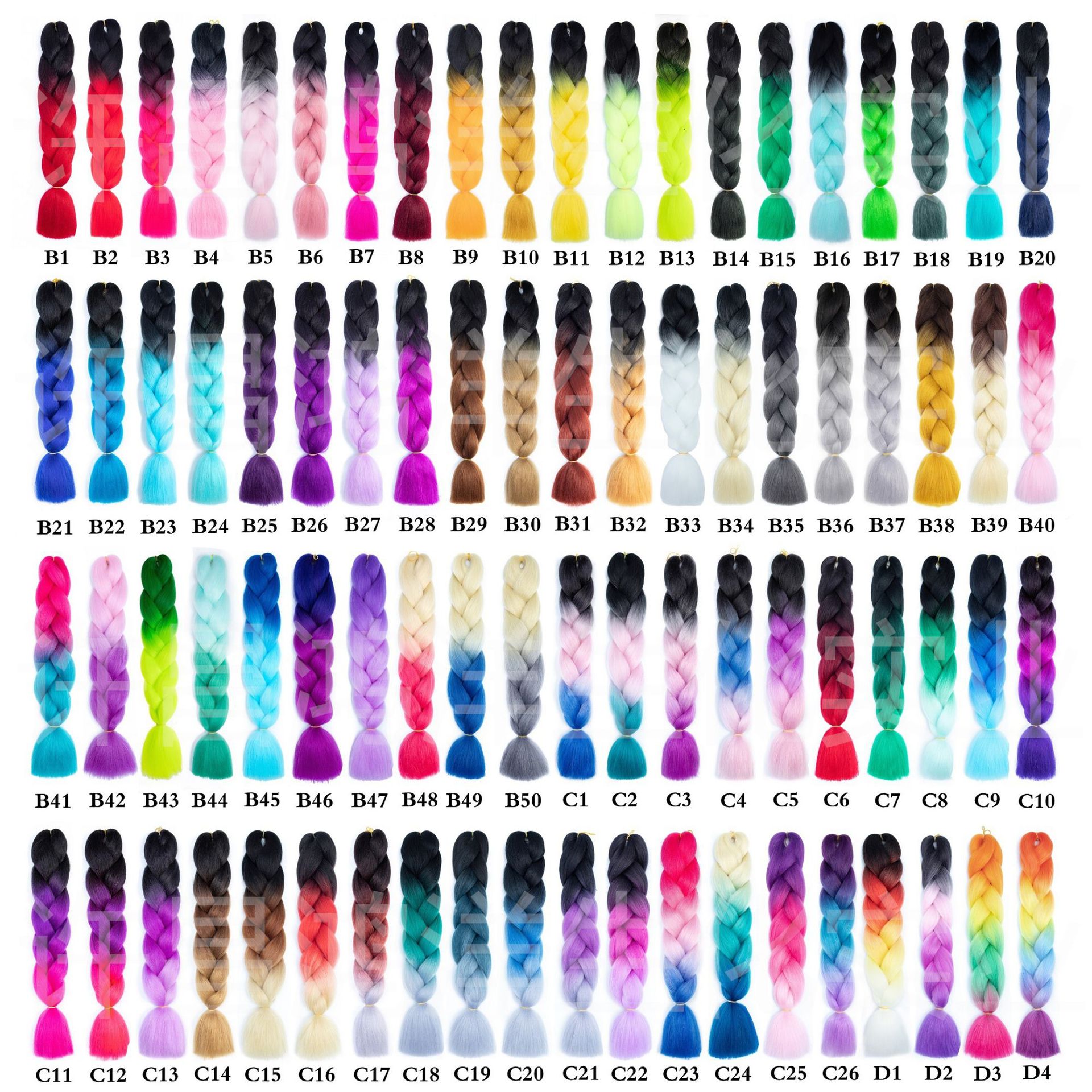 Dreadlocks Wig Gradient Color Chemical Fiber Big Braid African Wig Jumbo Braid Hair High-Temperature Fiber Hair Rope