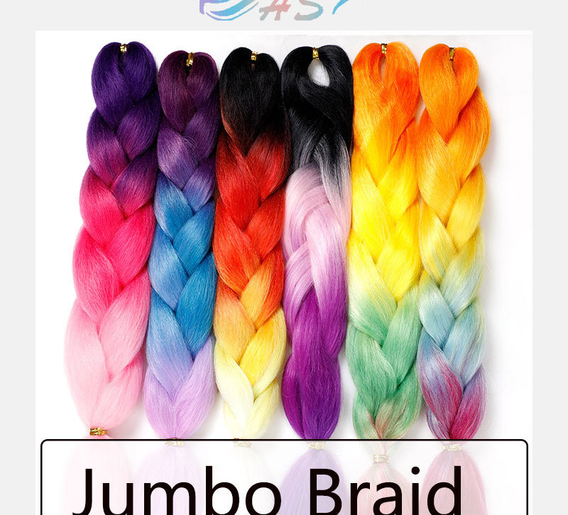 Dreadlocks Wig Gradient Color Chemical Fiber Big Braid African Wig Jumbo Braid Hair High-Temperature Fiber Hair Rope