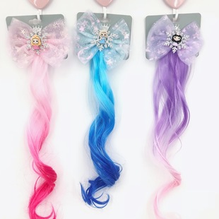 Children's Wig Princess Elsa Ice Snow Headband Wig Braid Festival Performance Party Hair Accessories Snowflake Children Headwear Children's Wig Princess Elsa Ice Snow Headband Wig Braid Festival Performance Party Hair Accessories Snowflake Children Headwear