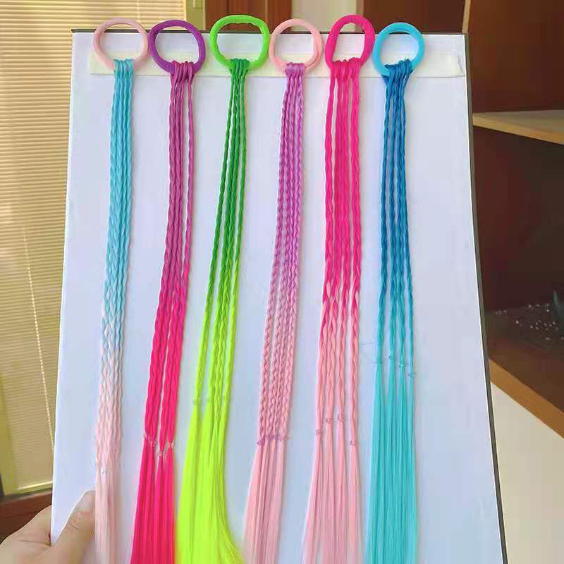 Children&#039;s Wig Braid Korean Girl Color Hair Ring Hair Accessories Little Girl Hair Band Twist Braid Headdress