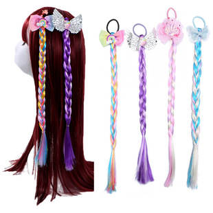 Children's Wig Braid Korean Girl Color Hair Ring Hair Accessories Little Girl Hair Band Twist Braid Headdress