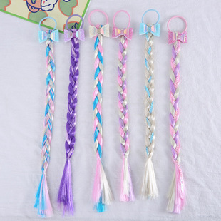 Children's Wig Braid Korean Girl Color Hair Ring Hair Accessories Little Girl Hair Band Twist Braid Headdress