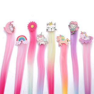 Children's Wig Braid Korean Girl Color Hair Ring Hair Accessories Little Girl Hair Band Twist Braid Headdress