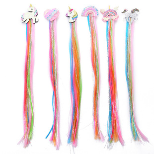 Children's Wig Braid Korean Girl Color Hair Ring Hair Accessories Little Girl Hair Band Twist Braid Headdress