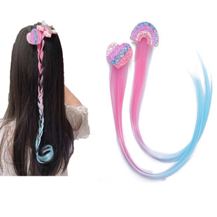 Children's Wig Braid Korean Girl Color Hair Ring Hair Accessories Little Girl Hair Band Twist Braid Headdress