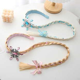 Children's Wig Braid Korean Girl Color Hair Ring Hair Accessories Little Girl Hair Band Twist Braid Headdress