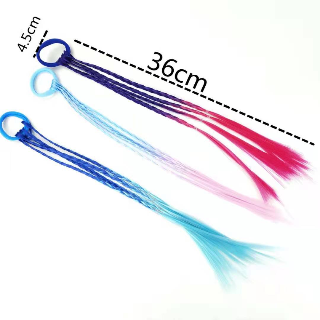 Children's Wig Braid Korean Girl Color Hair Ring Hair Accessories Little Girl Hair Band Twist Braid Headdress
