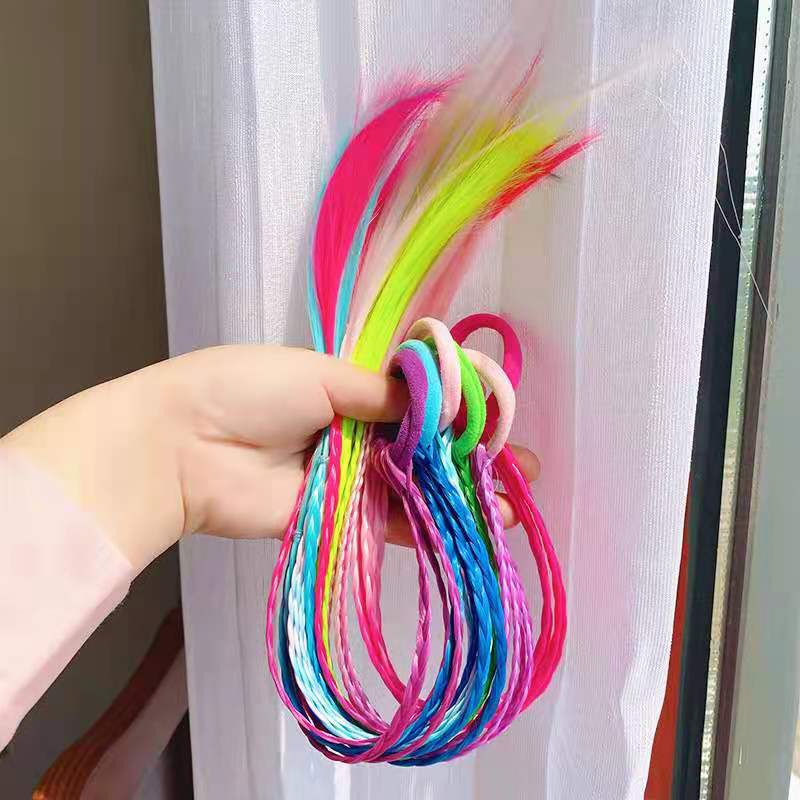 Children's Wig Braid Korean Girl Color Hair Ring Hair Accessories Little Girl Hair Band Twist Braid Headdress
