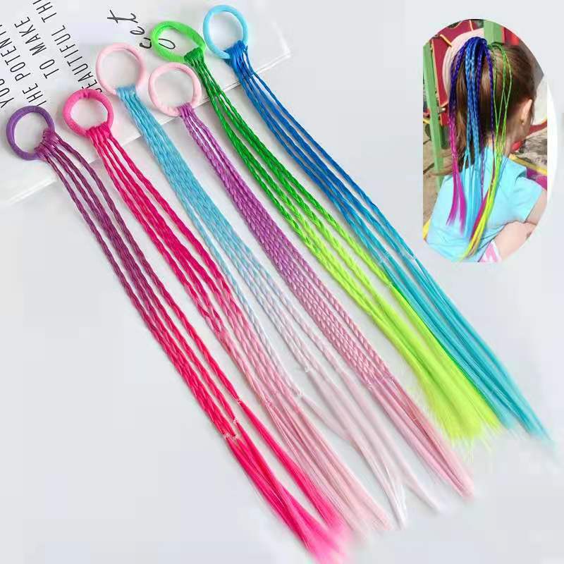 Children's Wig Braid Korean Girl Color Hair Ring Hair Accessories Little Girl Hair Band Twist Braid Headdress