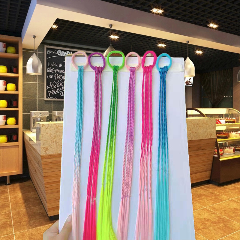 Children's Wig Braid Korean Girl Color Hair Ring Hair Accessories Little Girl Hair Band Twist Braid Headdress