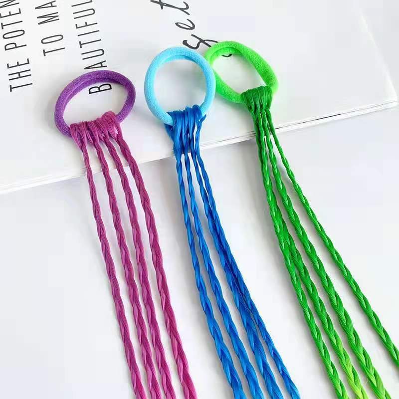 Children's Wig Braid Korean Girl Color Hair Ring Hair Accessories Little Girl Hair Band Twist Braid Headdress