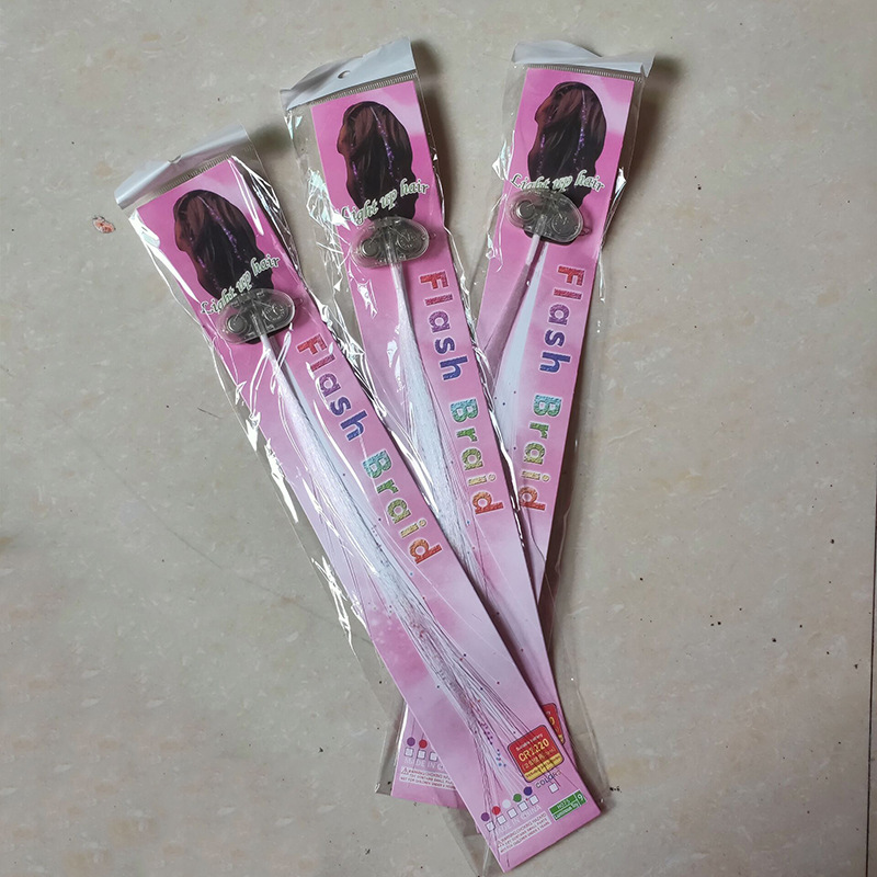 Led Shining Braid Creative Colorful Wig Fiber Barrettes Silk Braid Birthday Party Entertainment Flash Braid