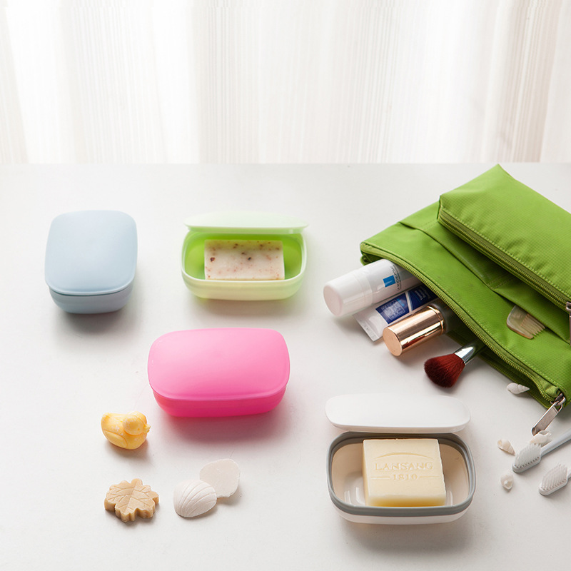 Japanese Style Travel Portable with Cover Soap Dish Waterproof Soap Holder Creative Simple Sealed Face Washing Soap Box with Lid