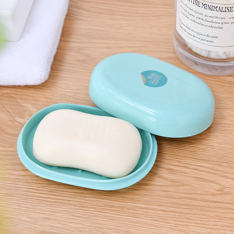 Drain Soap Holder Travel Soap Holder Two-Tone Soap Dish Toilet Portable with Cover Creative Home Factory Direct Sales