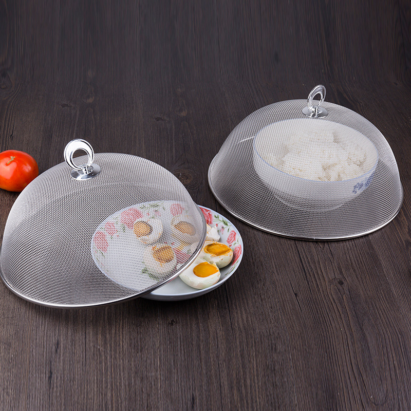 Kitchen Small Stackable Stainless Steel Anti Fly Cockroach Food Cover Vegetable Cover Sub Dish Cover Vegetable Cover