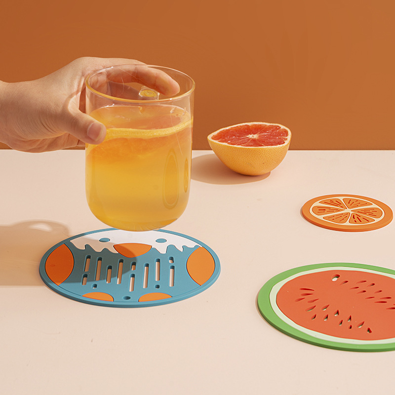 Heat Proof Mat Anti-Scald and Heat-Resistant Household Coasters Waterproof Silicone Dining Table Table Cover Dish Service Plate Potholder Plate Table Mat Cup Mat