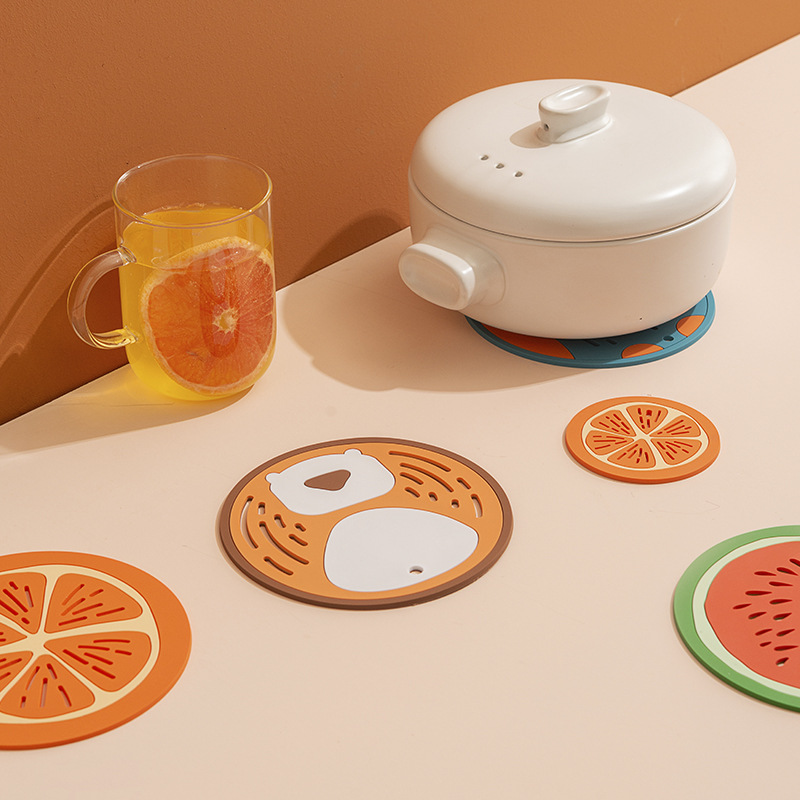 Heat Proof Mat Anti-Scald and Heat-Resistant Household Coasters Waterproof Silicone Dining Table Table Cover Dish Service Plate Potholder Plate Table Mat Cup Mat