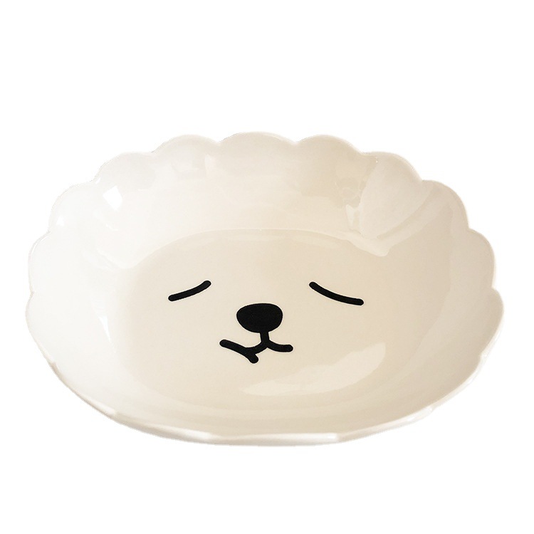 Japanese Cartoon Ceramic Plate Bowl Cute Sheep Soup Plate Children&#039;s Dinner Plate Rice Bowl Cup with Cover Household Salad Dish